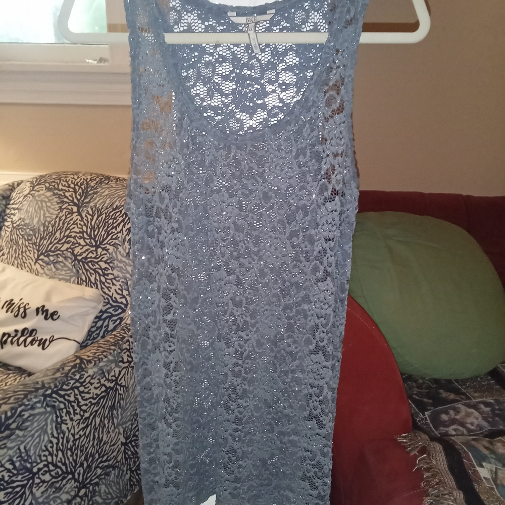 Buckle Blue Lace Tank Top